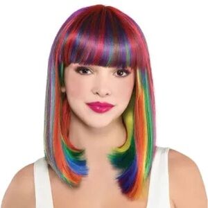 Rainbow Long Bob Wig